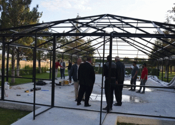 Çadır kafe inşaatı başladı