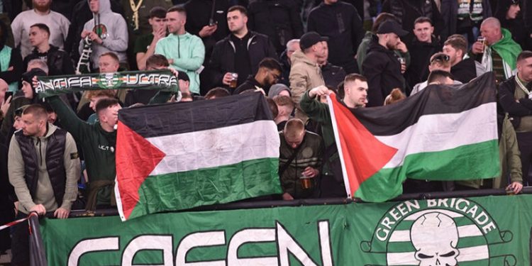 Celtic taraftarının Gazze desteği sürüyor