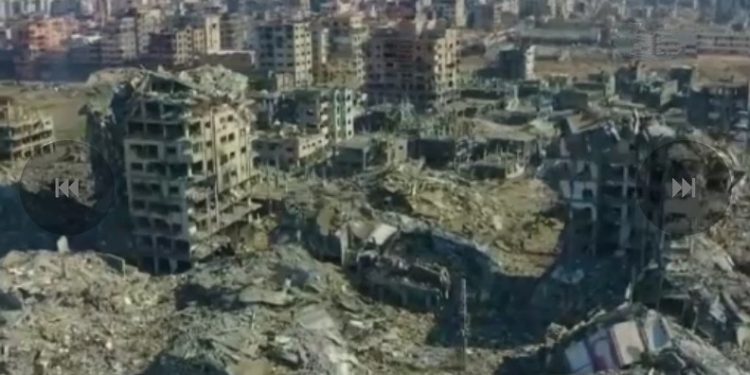 Gazze’nin kuzeyindeki yıkım havadan görüntülendi