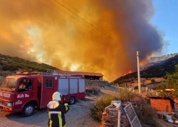Manisa’da Orman yangını yerleşim yerleri tehlike altında