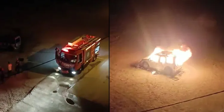 Park halindeki araç alev topuna döndü