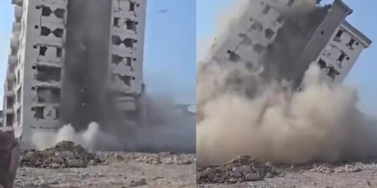 10 katlı binana yerle bir oldu