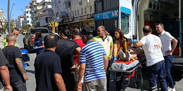 Kamyonete çarpan motosikletin sürücüsü yaralandı