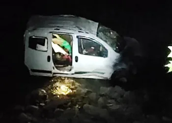 Giresun’da hafif ticari araç dereye uçtu