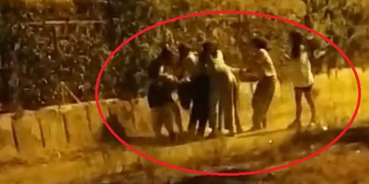 Bir grup kız, aralarına aldığı kızı darp etti