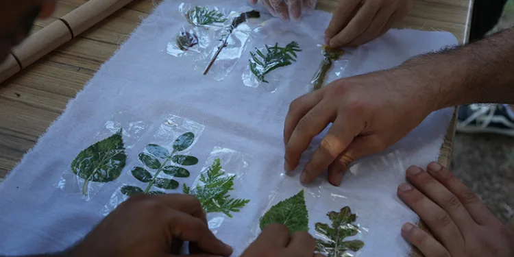 İklim değişikliğine dikkat çekmek için kumaşlara ekolojik baskı yaptılar