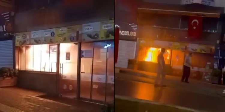 Bursa’da dönerci dükkanı alev alev yandı