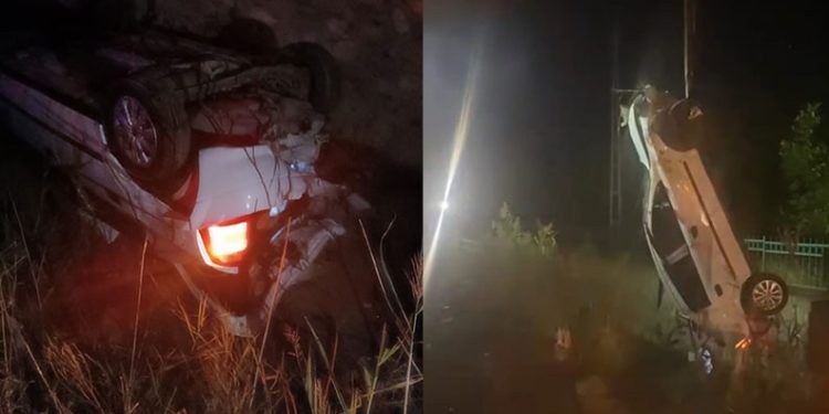 Gölbaşı’nda otomobil su kanalına düştü