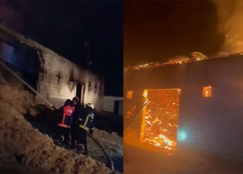 Van’da samanlık yangını 6 saatte söndürüldü