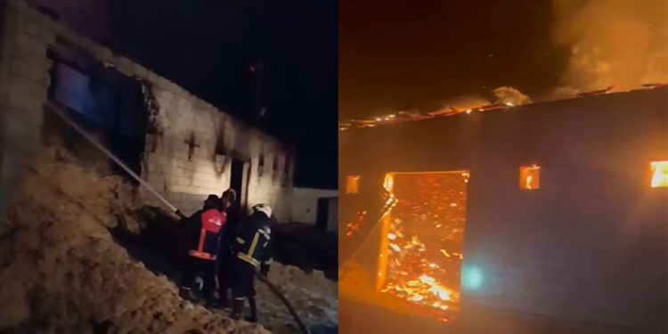 Van’da samanlık yangını 6 saatte söndürüldü