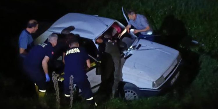 Dereye uçan otomobilde can pazarı