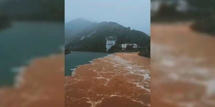 Artvin’de şiddetli yağış sonrası taşan dereler Çoruh nehriyle böyle buluştu