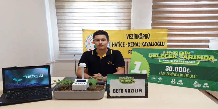 Tarımsal üretim için en uygun bitkiyi belirleyen yazılım geliştiren lise öğrencisi Türkiye birincisi oldu
