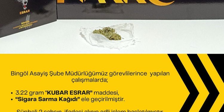 Bingöl’de uyuşturucuyla mücadele: 2 gözaltı