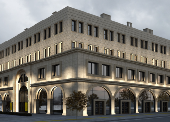 Tarihi iş hanının yeni modern yapısı