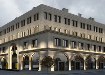 Tarihi iş hanının yeni modern yapısı