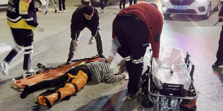 Otomobilin çarptığı kadın ağır yaralandı