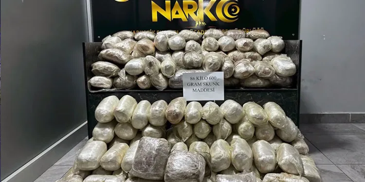 Şırnak’ta araçta 86,6 kilogram skunk ele geçirildi: 3 gözaltı