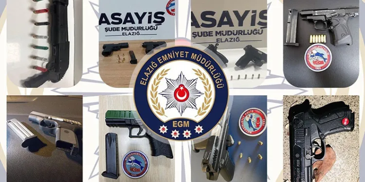 Elazığ’da 22 adet ruhsatsız silah ele geçirildi