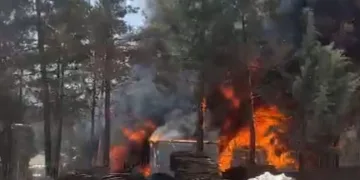 Malatya’da şantiyede korkutan yangın