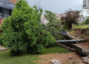 Malatya’da sağanak yağış site duvarını yıktı