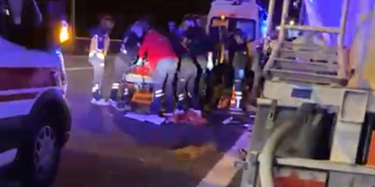 TEM’de arıza nedeniyle araçtan inen 2 kişiye tır çarptı