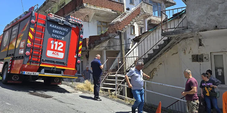 Zonguldak’ın Ereğli ilçesinde çıkan yangın korkuttu
