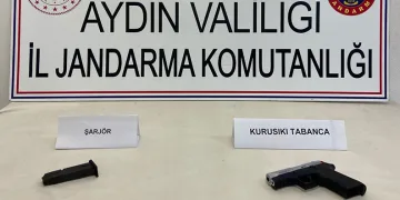 Sultanhisar’da kurusıkı tabanca ele geçirildi