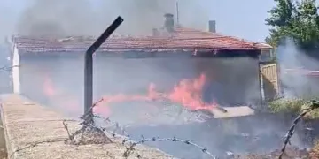 Samanlık yangını itfaiye tarafından söndürüldü