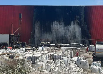 Asfalt fabrikasında yangın