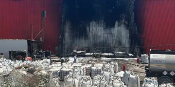 Asfalt fabrikasında yangın