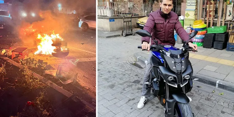 Motosiklet alev topuna döndü, sürücü yanarak hayatını kaybetti