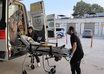 İnegöl’de apartman bahçesinde korkunç kaza