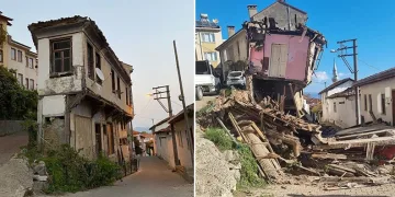 Mudanya’da “Tabut Ev” kendiliğinden yıkıldı
