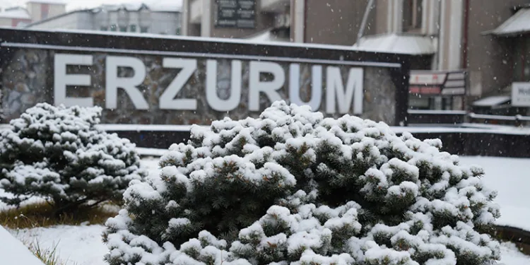 Erzurum güne karla başladı