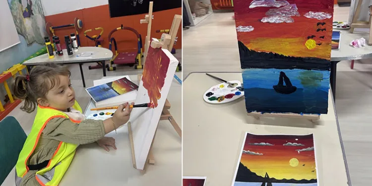 Miniklerden ressamları aratmayan tablolar