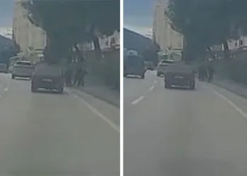 Çocukların üzerine araç sürdü, hiçbir şey olmamış gibi devam etti..