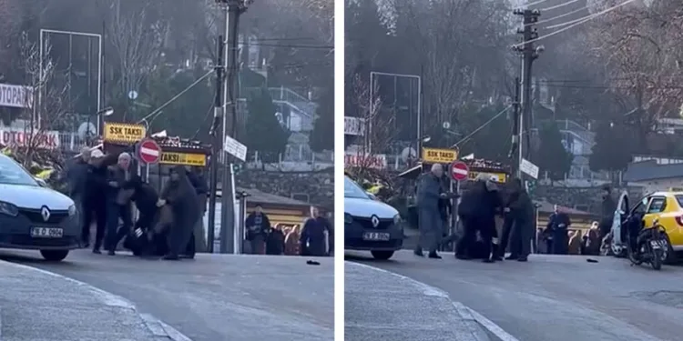 Trafikte tekme tokat yol verme kavgası