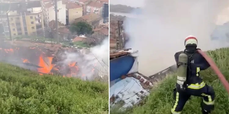 Bursa’da alev alev yanan ev kullanılmaz hale geldi