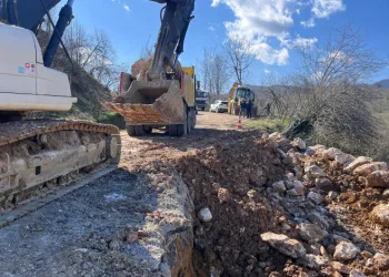 Heyelan alanında stabilizasyon çalışması