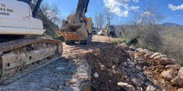 Heyelan alanında stabilizasyon çalışması