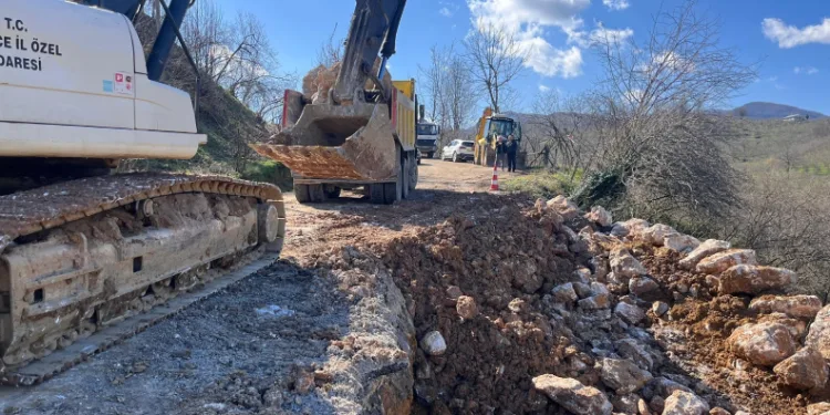 Heyelan alanında stabilizasyon çalışması