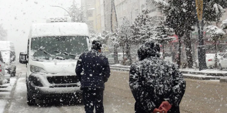 Ahlat’ta kar yağışı