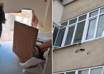 Karacabey’de inşaat çalışması yan binaya zarar verdi