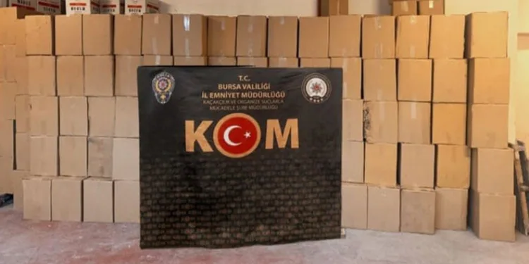 Bursa’da 3 milyon kaçak makaron ele geçirildi