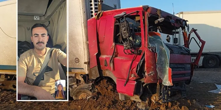 İran’da Türk TIR şoförüne mezar olan TIR görüntülendi